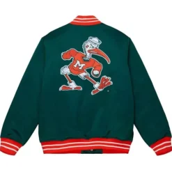 Men Mitchell & Ness Jackets & Outerwear-Heavyweight Satin Jacket University Of Miami