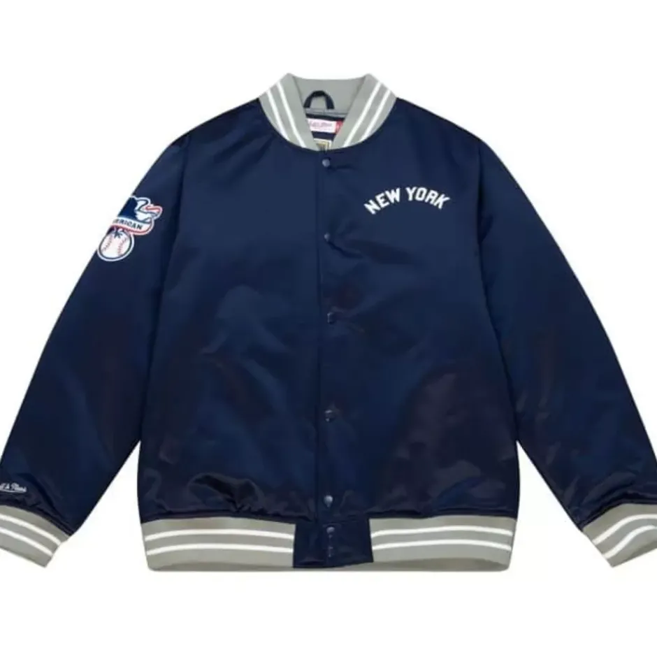 Men Mitchell & Ness Jackets & Outerwear-Heavyweight Satin Jacket New York Yankees