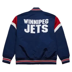 Men Mitchell & Ness Jackets & Outerwear-Heavyweight Satin Jacket Winnipeg Jets