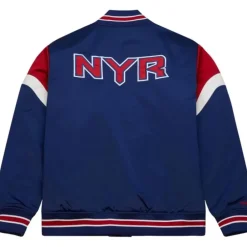 Men Mitchell & Ness Jackets & Outerwear-Heavyweight Satin Jacket New York Rangers