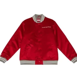 Men Mitchell & Ness Jackets & Outerwear-Heavyweight Satin Jacket Detroit Red Wings