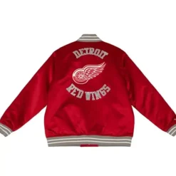 Men Mitchell & Ness Jackets & Outerwear-Heavyweight Satin Jacket Detroit Red Wings