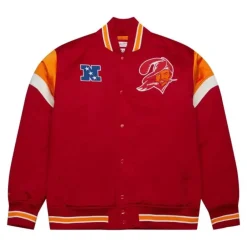 Men Mitchell & Ness Jackets & Outerwear-Heavyweight Satin Jacket Tampa Bay Buccaneers