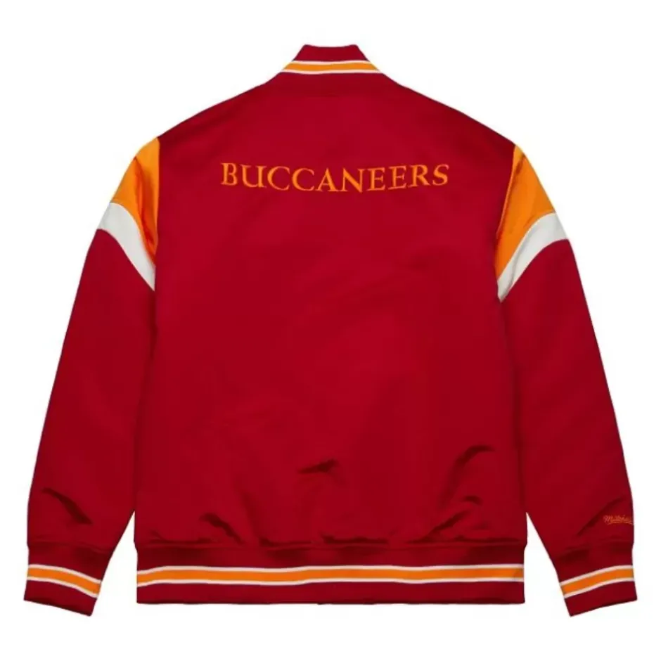 Men Mitchell & Ness Jackets & Outerwear-Heavyweight Satin Jacket Tampa Bay Buccaneers