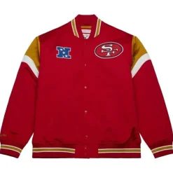 Men Mitchell & Ness Jackets & Outerwear-Heavyweight Satin Jacket San Francisco 49Ers