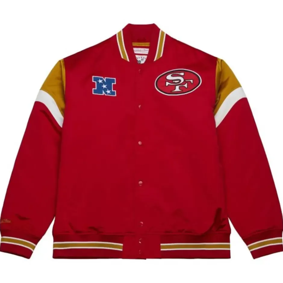 Men Mitchell & Ness Jackets & Outerwear-Heavyweight Satin Jacket San Francisco 49Ers
