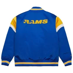 Men Mitchell & Ness Jackets & Outerwear-Heavyweight Satin Jacket Los Angeles Rams