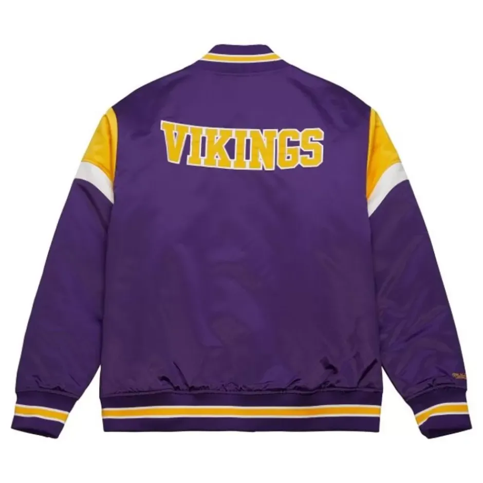 Men Mitchell & Ness Jackets & Outerwear-Heavyweight Satin Jacket Minnesota Vikings