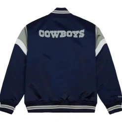 Men Mitchell & Ness Jackets & Outerwear-Heavyweight Satin Jacket Dallas Cowboys
