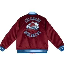 Men Mitchell & Ness Jackets & Outerwear-Heavyweight Satin Jacket Colorado Avalanche