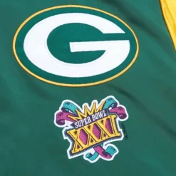 Men Mitchell & Ness Jackets & Outerwear-Heavyweight Satin Jacket Green Bay Packers