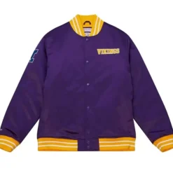 Men Mitchell & Ness Jackets & Outerwear-Heavyweight Satin Jacket Minnesota Vikings