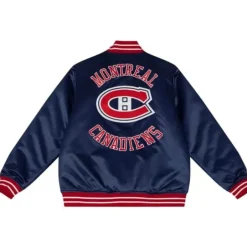 Men Mitchell & Ness Jackets & Outerwear-Heavyweight Satin Jacket Montreal Canadiens