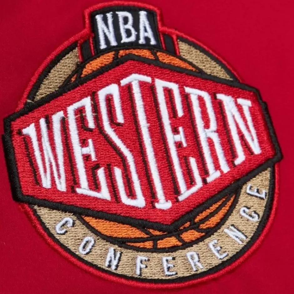 Men Mitchell & Ness Jackets & Outerwear-Heavyweight Satin Jacket Houston Rockets