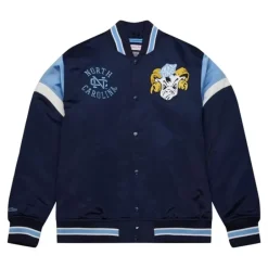 Men Mitchell & Ness Jackets & Outerwear-Heavyweight Satin Jacket University Of North Carolina