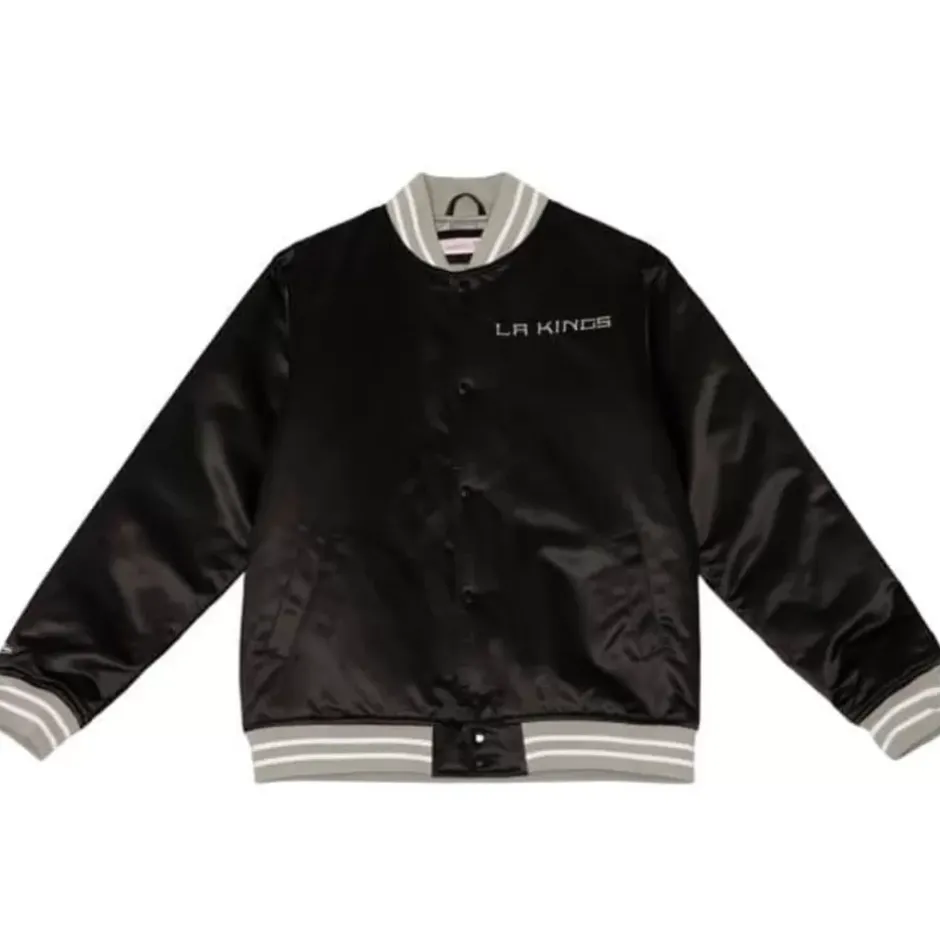 Men Mitchell & Ness Jackets & Outerwear-Heavyweight Satin Jacket Update Los Angeles Kings