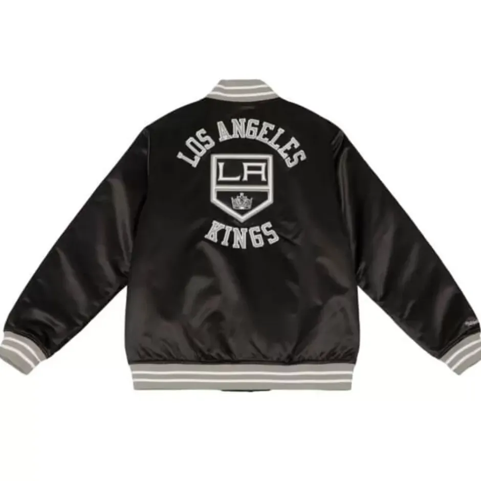 Men Mitchell & Ness Jackets & Outerwear-Heavyweight Satin Jacket Update Los Angeles Kings