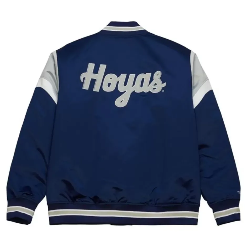 Men Mitchell & Ness Jackets & Outerwear-Heavyweight Satin Jacket Georgetown University