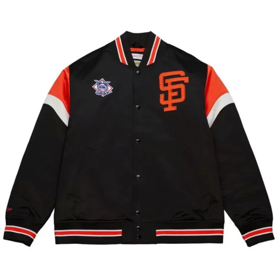 Men Mitchell & Ness Jackets & Outerwear-Heavyweight Satin Jacket San Francisco Giants