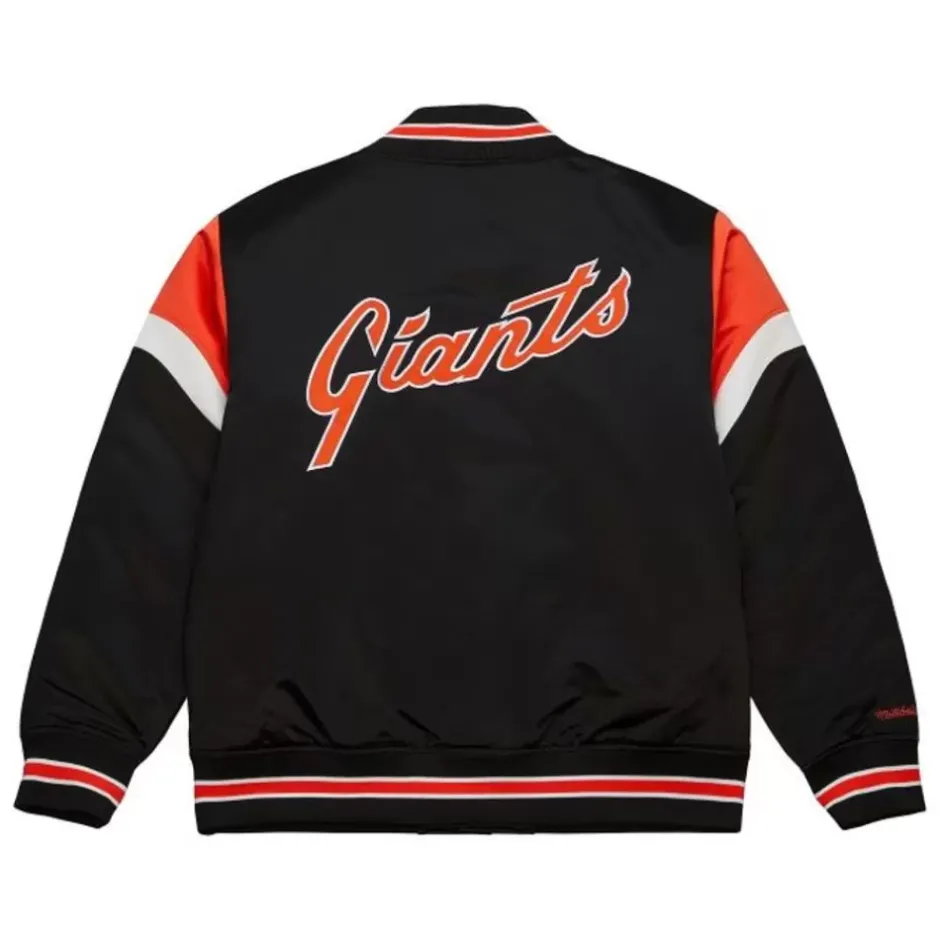 Men Mitchell & Ness Jackets & Outerwear-Heavyweight Satin Jacket San Francisco Giants