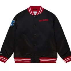 Men Mitchell & Ness Jackets & Outerwear-Heavyweight Satin Jacket Atlanta Falcons