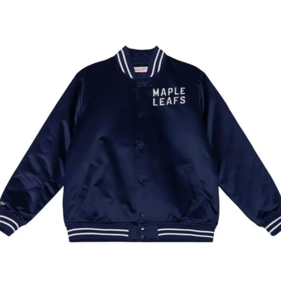 Men Mitchell & Ness Jackets & Outerwear-Heavyweight Satin Jacket Toronto Maple Leafs