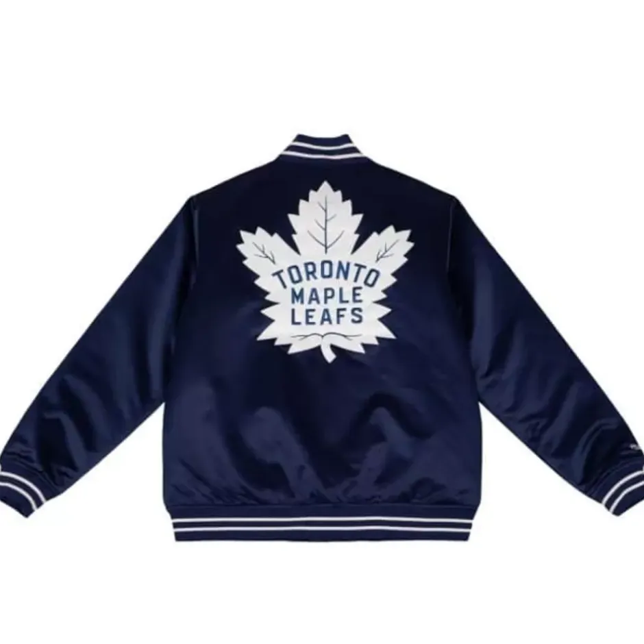 Men Mitchell & Ness Jackets & Outerwear-Heavyweight Satin Jacket Toronto Maple Leafs