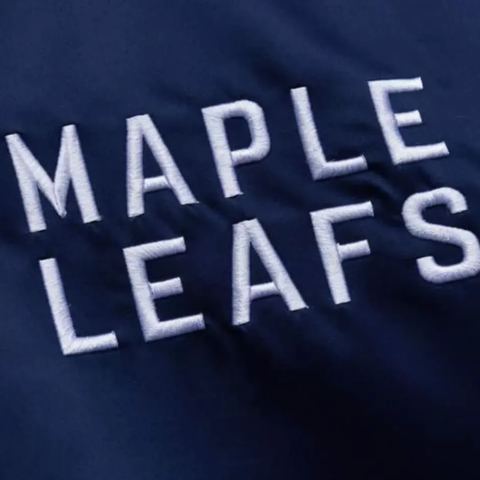 Men Mitchell & Ness Jackets & Outerwear-Heavyweight Satin Jacket Toronto Maple Leafs