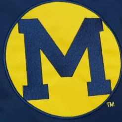 Men Mitchell & Ness Jackets & Outerwear-Heavyweight Satin Jacket University Of Michigan