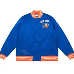 Men Mitchell & Ness Jackets & Outerwear-Heavyweight Satin Jacket New York Knicks