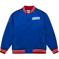 Men Mitchell & Ness Jackets & Outerwear-Heavyweight Satin Jacket New York Giants