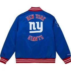Men Mitchell & Ness Jackets & Outerwear-Heavyweight Satin Jacket New York Giants