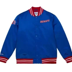 Men Mitchell & Ness Jackets & Outerwear-Heavyweight Satin Jacket New England Patriots
