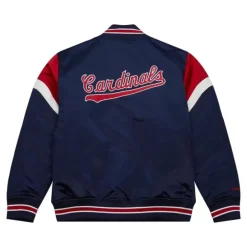 Men Mitchell & Ness Jackets & Outerwear-Heavyweight Satin Jacket St. Louis Cardinals