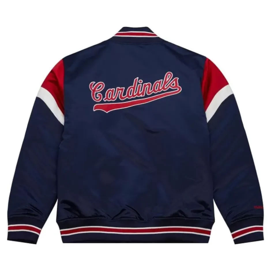 Men Mitchell & Ness Jackets & Outerwear-Heavyweight Satin Jacket St. Louis Cardinals