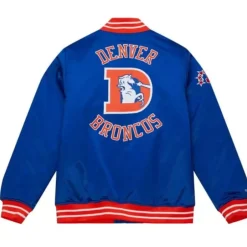 Men Mitchell & Ness Jackets & Outerwear-Heavyweight Satin Jacket Denver Broncos