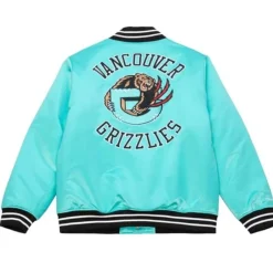 Men Mitchell & Ness Jackets & Outerwear-Heavyweight Satin Jacket Vancouver Grizzlies