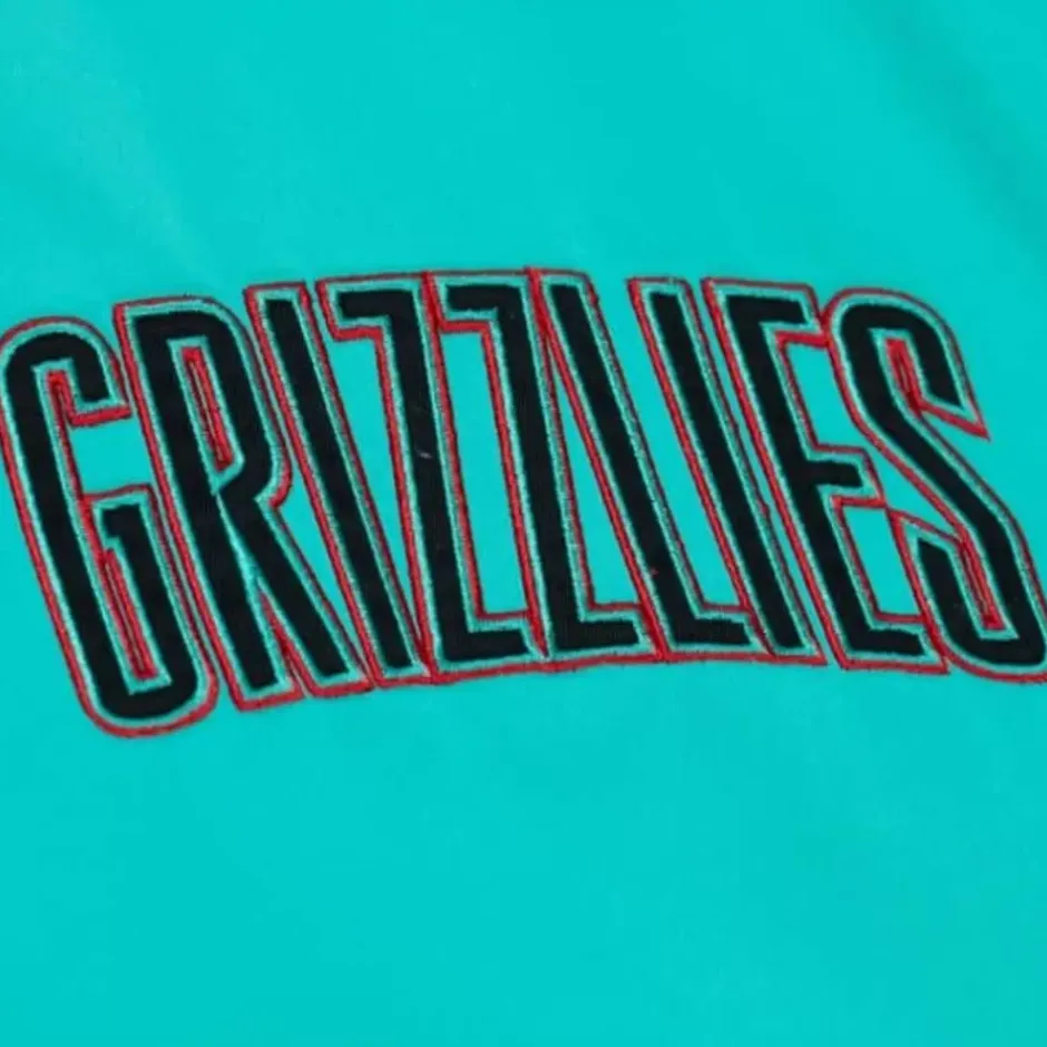 Men Mitchell & Ness Jackets & Outerwear-Heavyweight Satin Jacket Vancouver Grizzlies
