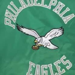 Men Mitchell & Ness Jackets & Outerwear-Heavyweight Satin Jacket Philadelphia Eagles