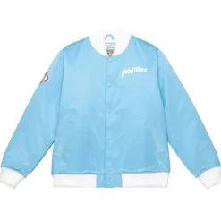 Men Mitchell & Ness Jackets & Outerwear-Heavyweight Satin Jacket Philadelphia Phillies