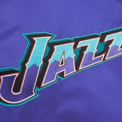 Men Mitchell & Ness Jackets & Outerwear-Heavyweight Satin Jacket Utah Jazz