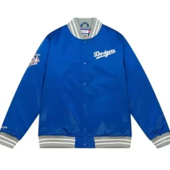 Men Mitchell & Ness Jackets & Outerwear-Heavyweight Satin Jacket Los Angeles Dodgers
