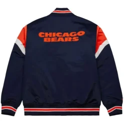 Men Mitchell & Ness Jackets & Outerwear-Heavyweight Satin Jacket Chicago Bears