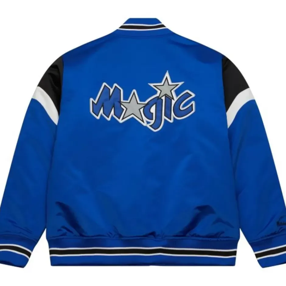 Men Mitchell & Ness Jackets & Outerwear-Heavyweight Satin Jacket Orlando Magic