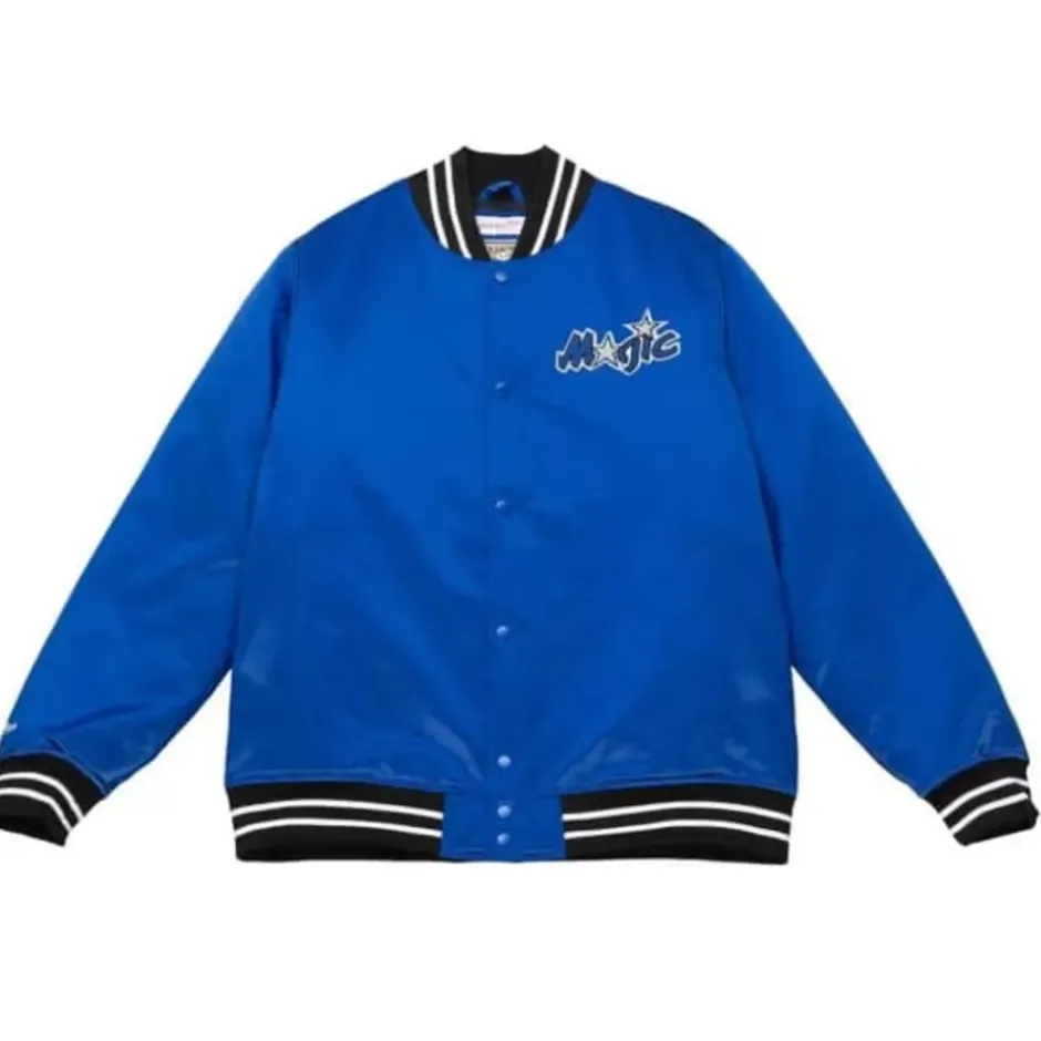 Men Mitchell & Ness Jackets & Outerwear-Heavyweight Satin Jacket Orlando Magic