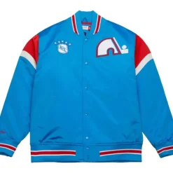 Men Mitchell & Ness Jackets & Outerwear-Heavyweight Satin Jacket Quebec Nordiques