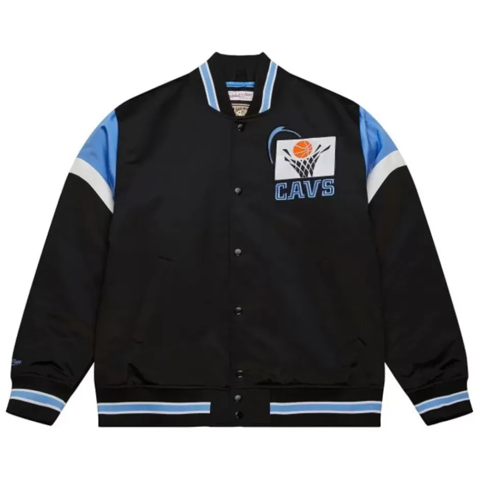 Men Mitchell & Ness Jackets & Outerwear-Heavyweight Satin Jacket Cleveland Cavaliers