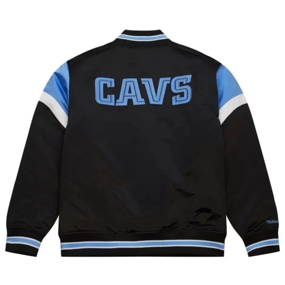 Men Mitchell & Ness Jackets & Outerwear-Heavyweight Satin Jacket Cleveland Cavaliers