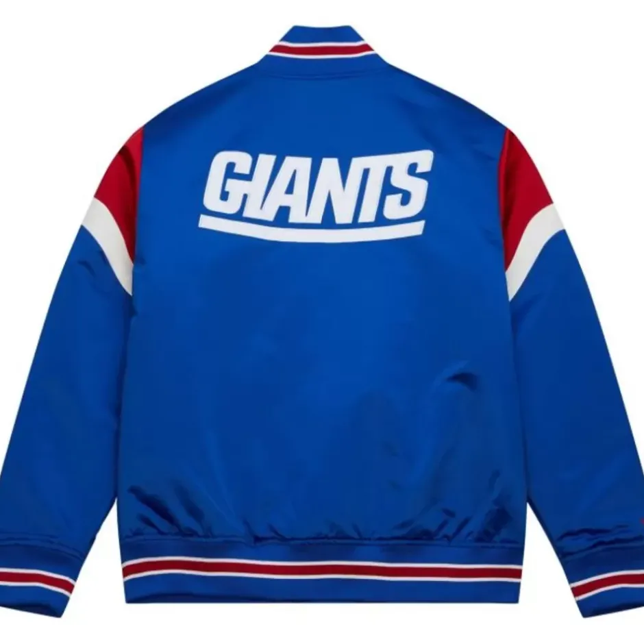 Men Mitchell & Ness Jackets & Outerwear-Heavyweight Satin Jacket New York Giants