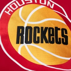 Men Mitchell & Ness Jackets & Outerwear-Heavyweight Satin Jacket Houston Rockets